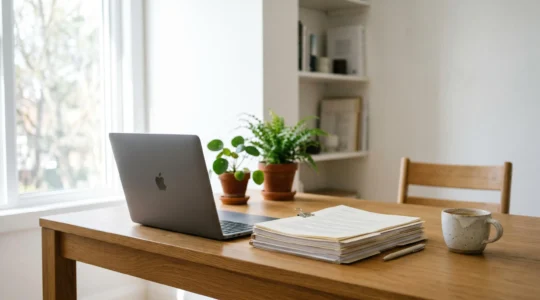 Environnement de travail comptable moderne avec automatisation numérique