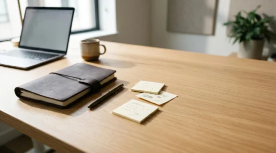Vue d'ensemble d'un environnement de travail stratégique illustrant la planification budgétaire pour la communication d'entreprise