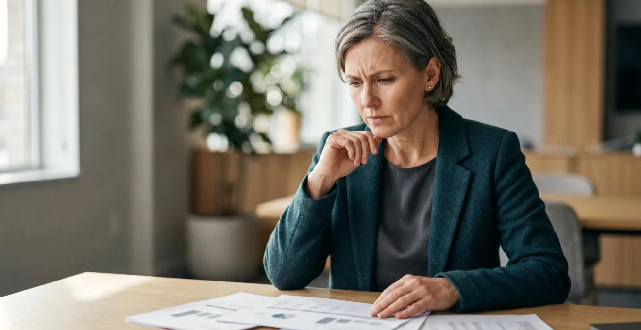 Dirigeant d'entreprise analysant des documents financiers dans un bureau moderne avec une lumière naturelle créant une atmosphère de concentration